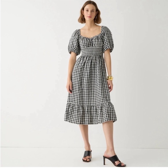 J. Crew Dresses & Skirts - Smocked Gingham Midi Dress from J. Crew - NWT!